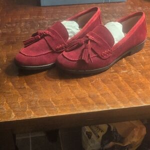 G.H. Bass & Co. Burgundy Suede Tassel Loafers
